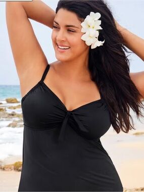 Women's Swimsuits For All Black Tankini Size 18 - New!